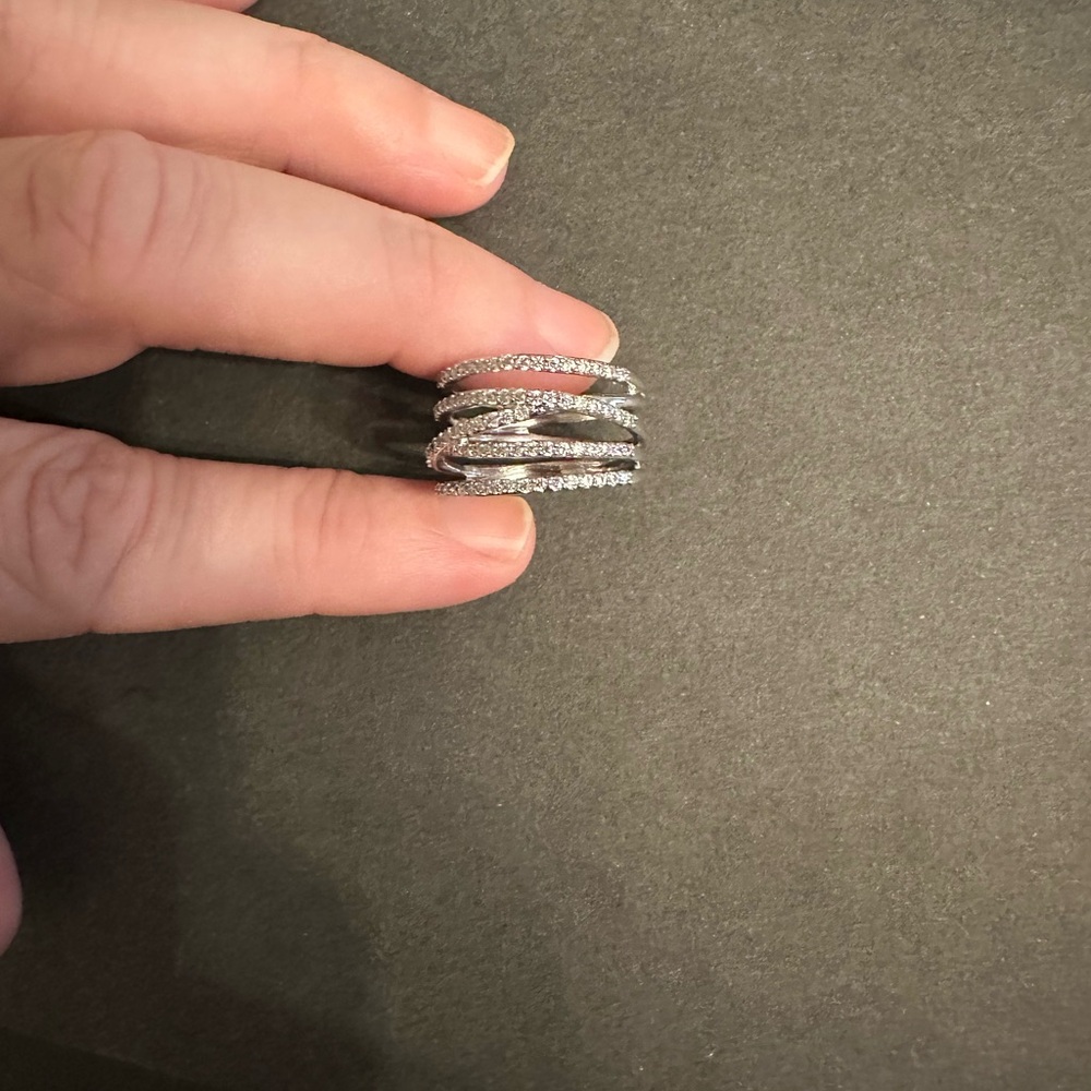 Elegant Silver Multi-Band Ring